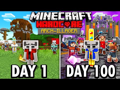 I Survived 100 Days as the Arch Illager in Hardcore Minecraft...