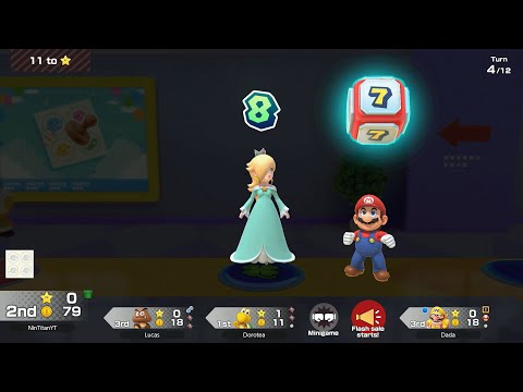 Super Mario Party Jamboree - Rosalina vs Wario vs Koopa vs Goomba - Rainbow Galleria