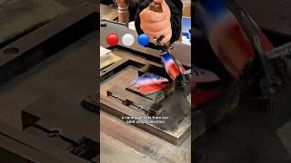 Printing a large bald eagle with red, white, and blue ink using a 173 year old printing press