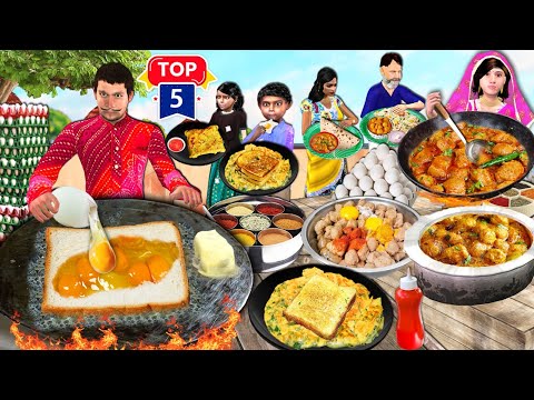 Egg Soyabean Curry Recipe Bread Omelette Street Food Top Collection Video Hindi Kahani Moral Stories