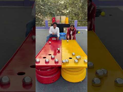 Brother vs Sister roll the ball challenge 6 holl #shorts