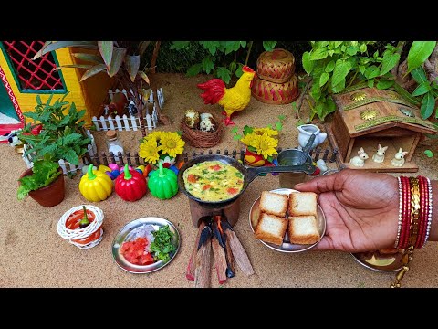 World Smallest Bread Omelette Full Recipe | BREAD Omelette | Egg Recipe | Miniature housewife