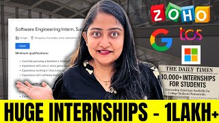 Hurryup🔴Huge Internships for College Students - 1Lakh+ Stipend🤯❤️