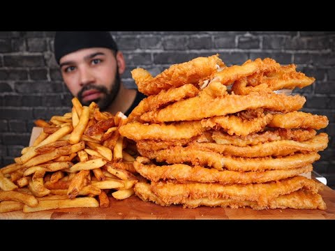 (ASMR) FISH AND CHIPS MUKBANG