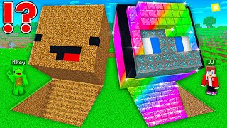 JJ vs Mikey : RAINBOW Pro vs DIRT Noob Battle in Minecraft Challenge - Maizen JJ Mikey!