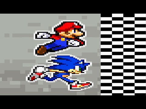 Mario vs Sonic in a Race - Reanimated