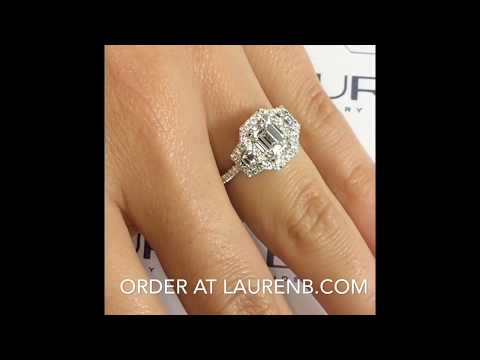 1.52 ct Emerald Cut Diamond 3-Stone Engagement Ring