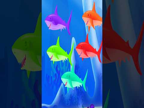 Five Hungry Sharks #shorts #countingsong #animalcartoon #nuseryrhymes #trending