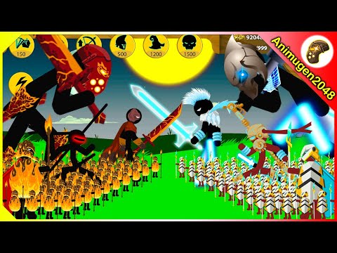 STICK FIGURE LAVA 🔥vs⚡️VOLTAIC, WRATHNA, XENOPHON, SHADOWRATH | Stick War Legacy Mod | Animugen2048