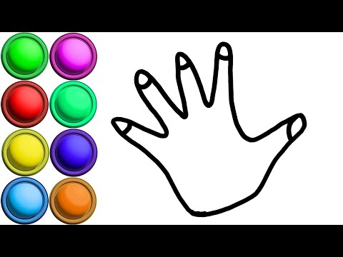 How to Draw Hand - Coloring Pages for Children - Painting for Kids and Toddlers