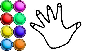 How to Draw Hand - Coloring Pages for Children - Painting for Kids and Toddlers