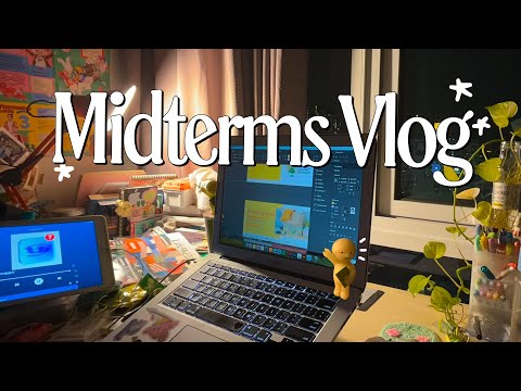 uni midterms study vlog 🍚 all i do is cram assignments and eat