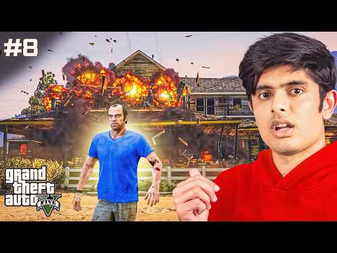 TREVOR DESTROYS MAFIA HOUSE! (HINDI DUBBED) | GTA 5 GAMEPLAY PART 8