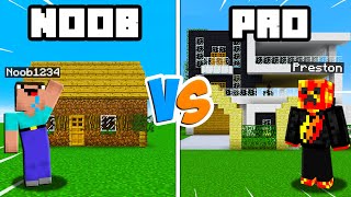 Noob Vs Pro House Battle! ( Preston Minecraft)