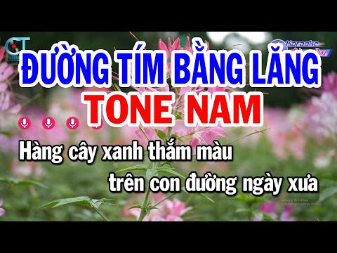 Karaoke Đường Tím Bằng Lăng Tone Nam ( D#m ) Nhạc Sống Phối Mới Dễ Hát || Karaoke Đồng Sen