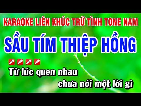 Karaoke Liên Khúc Trữ Tình Nhạc Sống Tone Nam Dễ Hát – Sầu Tím Thiệp Hồng | Hoài Phong Organ