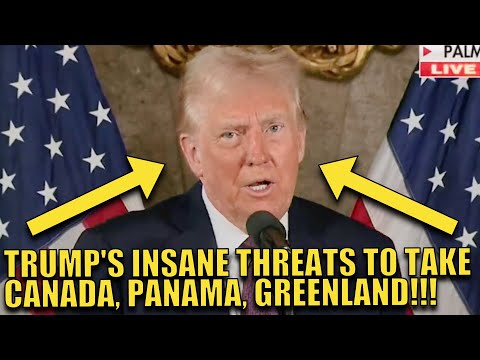 Trump's INSANE Threats To Take Canada, Panama, Greenland During RAMBLING Mar-A-Lago Press Conference