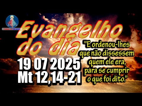 EVANGELHO DO DIA 19/07/2025 COM REFLEXÃO. Evangelho (Mt 12,14-21)