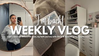 WEEKLY VLOG: Where I’ve been, my faith journey with Christ & beauty room makeover ✝️💕