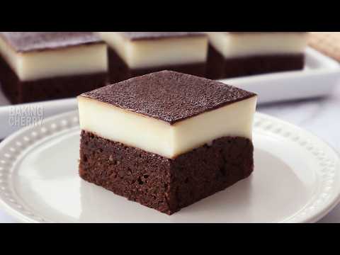 TWO DESSERTS IN ONE: Chocolate Brownie & Vanilla Pudding