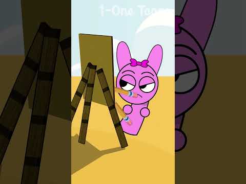 POV The Portrait Drawing Challenge of Oren - Pinki, Vineria, Aqua, Mroona | Incredibox Sprunki