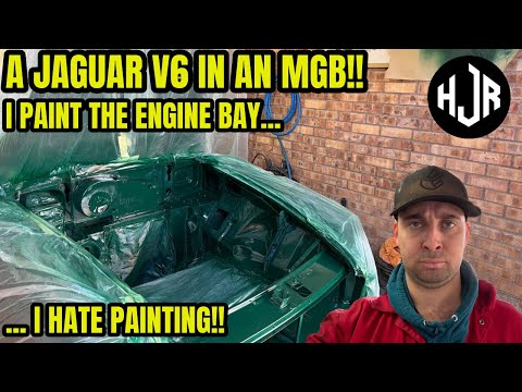 I PAINT THE ENGINE BAY OF MY MGB JAGUAR V6 CONVERSION!! INCREDIBLY FRUSTRATING!!