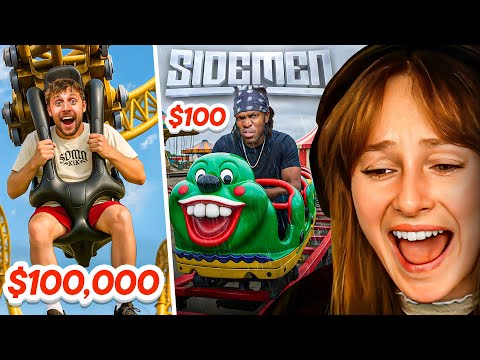 Freya Reacts to SIDEMEN $100,000 VS $100 THEME PARK (EUROPE EDITION)