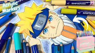 Drawing Naruto Uzumaki Using Simptap Acrylic Markers 48set💛