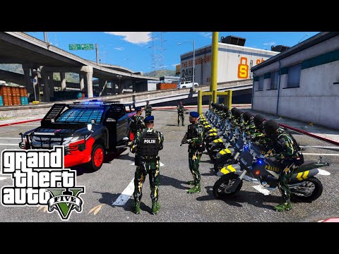 Patroli Brimob Kejar Kejaran Dengan Perampok Bersenjata || GTA 5 Mod Polisi Indonesia