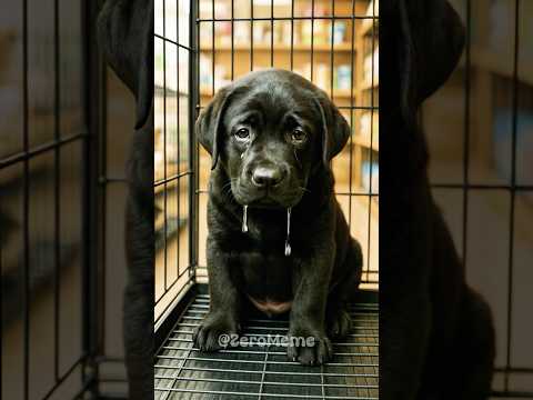 The black Puppy saves white cat from fire #cutedog #funnydogs