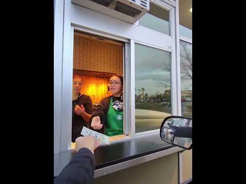 Man surprises Starbucks employees with cash gifts in Las Vegas, USA