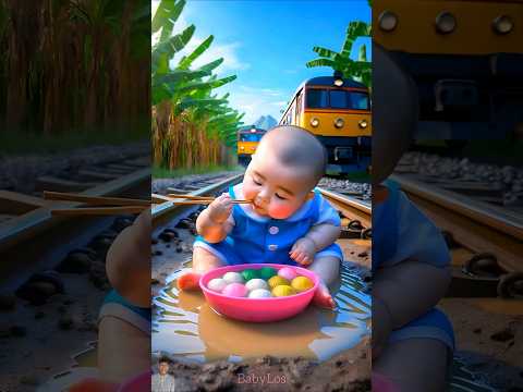 ❤️ Evolution of Baby: Train Attack on Baby for Food Eating #cat #cute #love #shorts BabyLos 37