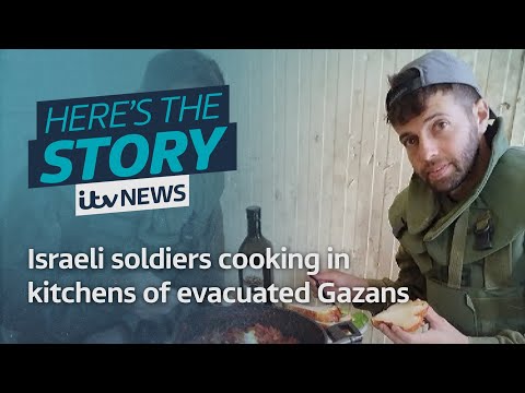 Israeli soldiers cooking in kitchens of evacuated Gazans | ITV News