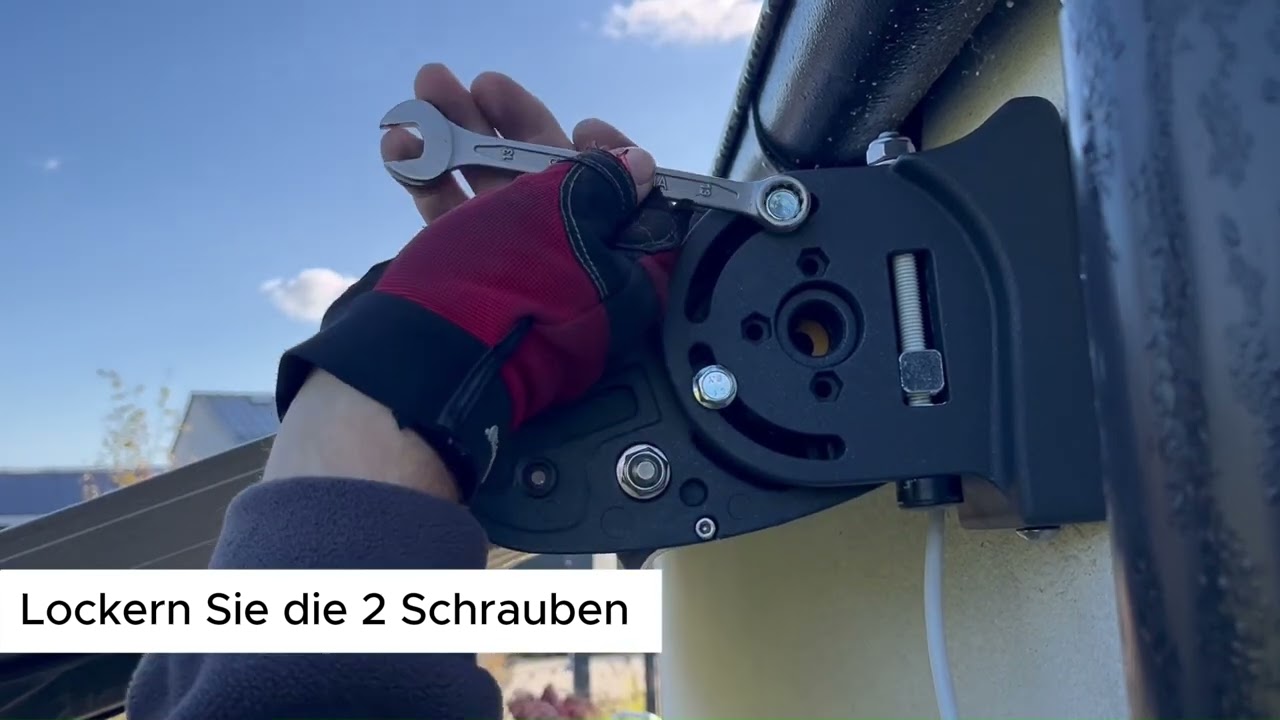 Kassettenmarkise Neigungswinkel einstellen