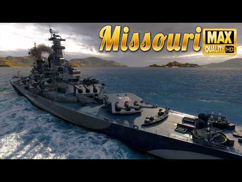 Battleship Missouri in a tier 11 battle   World of Warships
