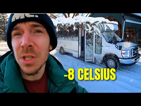 Surviving our first winter in a frozen bus (BUS LIFE IN EXTREME COLD!)