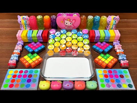 Mixing Rainbow Hello Kitty Slime with Makeup & Charms #59