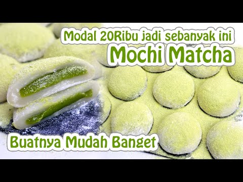 CARA SIMPLE BUAT KUE MOCHI ISI MATCHA dengan budget 20ribu!! RESEP LENGKAP