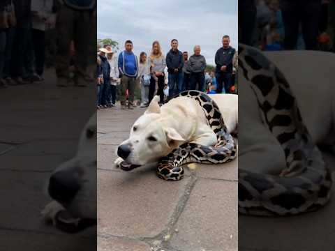 Cachorro sendo atacado por cobra (parte final). #snake #cobravenenosa #shorts
