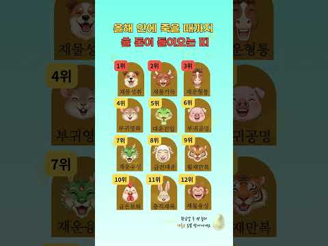 올해 안에 죽을 때까지 쓸 돈 들어오는 띠순위