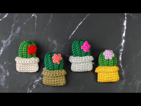 TUTORIAL CACTUS IMÁN O LLAVERO A CROCHET FÁCIL PASO A PASO