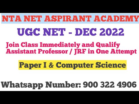 NTA Net Aspirant Academy YouTube video thumbnail