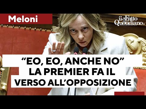 Meloni fa il verso ai parlamentari che la criticano in Aula sul decreto Caivano: "Eo, eo anche no"