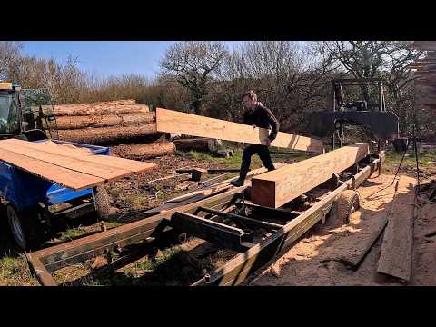 Milling 175 Floorboards On My Homemade Bandsaw Mill 