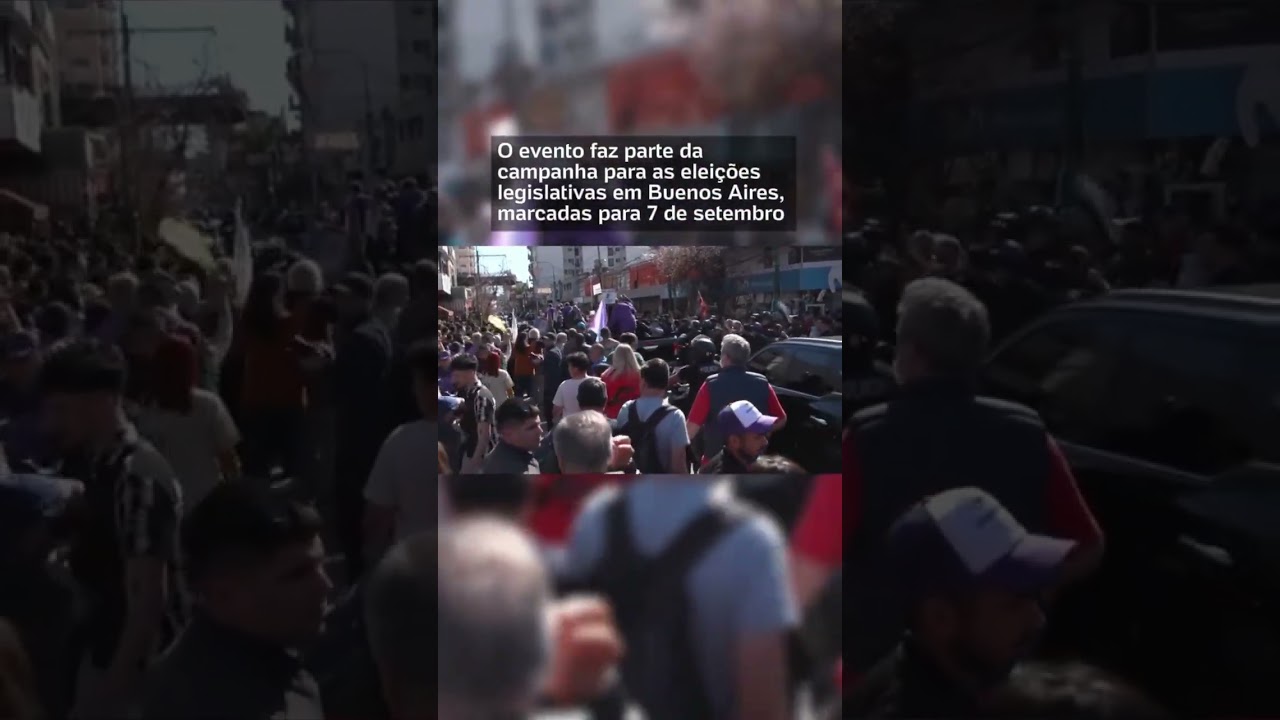 Milei é atacado com pedras durante ato de campanha em Buenos Aires, na Argentina; veja vídeo