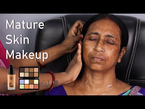 Makeup On Mature Skin/Pigmentation Skin Makeup/ Aged Skin Makeup /Step by Step Party Makeup