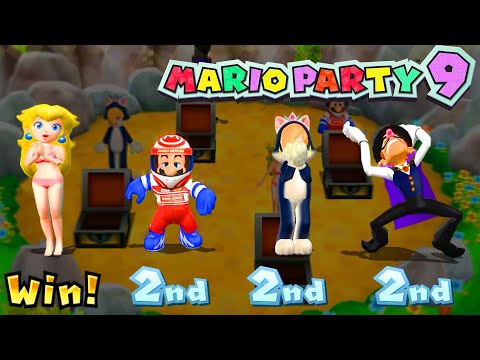 Mario Party 9 Step It Up - Peach vs Mario vs Rosalina vs Waluigi #MarioGame Master Difficulty