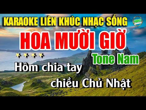 Karaoke Liên Khúc Trữ Tình Tone Nam Dễ Hát | Nhạc Vàng BOLERO Tuyển Chọn – HOA MƯỜI GIỜ