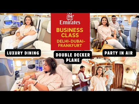 Is THIS Emirates Business Class worth it ? Double decker plane A380 | Delhi to Frankfurt Full Review
