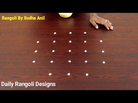 Simple Rangoli Designs Ganesh Chaturthi | Vinayaka Chavithi Muggulu Kolangal | 5 Dots Festival kolam